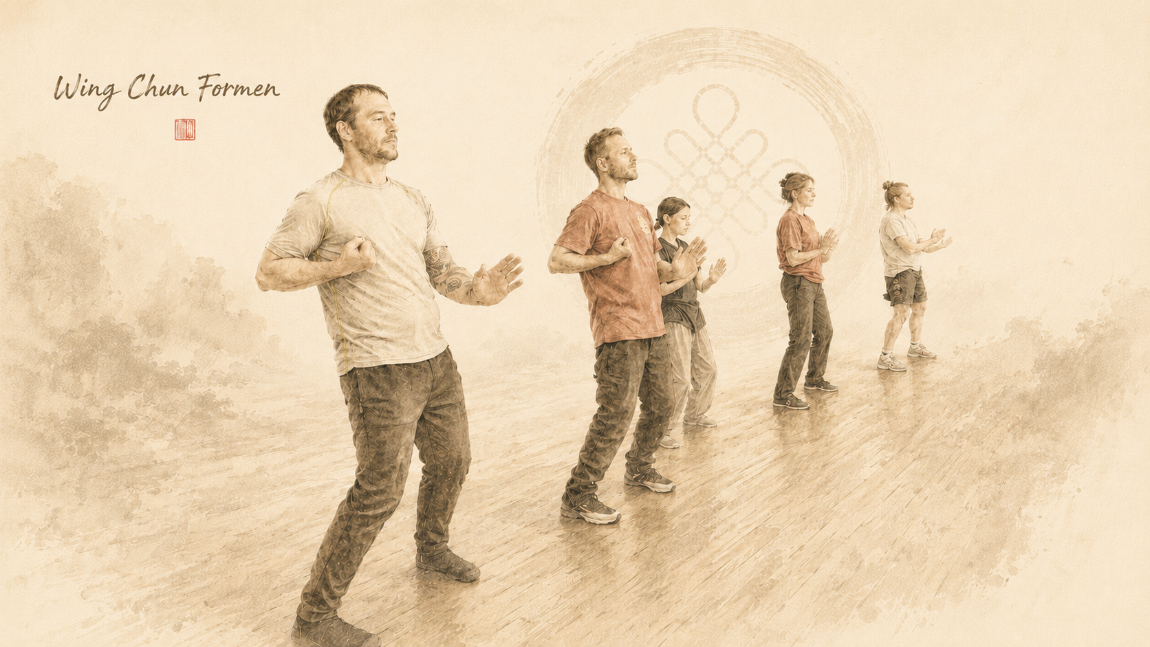 Gemeinsames Training der Wing-Chun-Formen in St. Gallen.